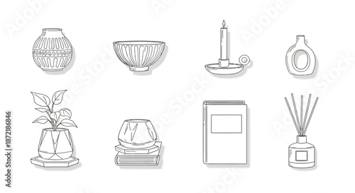 Collection of home decor items