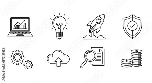 Business growth and innovation icons