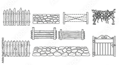 Various garden fence designs