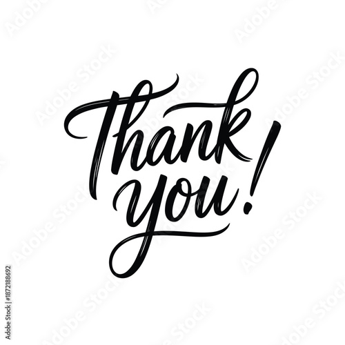 Elegant brush lettering displays a heartfelt message of gratitude thank you