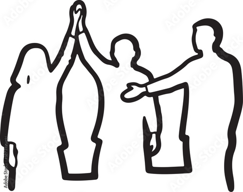 People High Fiving Each Other in Group Setting