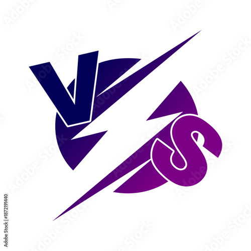 VS Lightning Bolt Versus Energy Power Clash Stock Illustrations