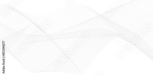 Abstract smooth white and gray gradient line frequency. isolated element creative blend curve flow line technology. modern white web banner vector beautiful waveform light music energy design.
