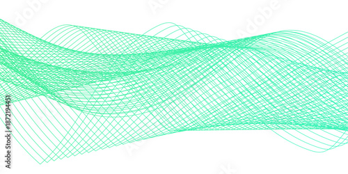 Abstract green gradient blend line technology business wavy waves flow background. minimal paper grid web smooth line. digital vector web soundwave pattern texture.