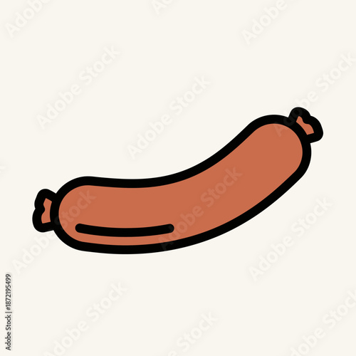 Cartoon Style Sausage Illustration for Food and Culinary Branding Projects