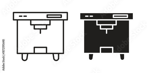 3D printer icons suitable for infographics, websites and print media and interfaces. Line vector icon.