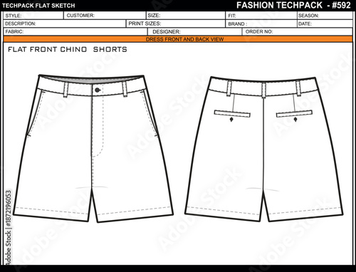 592 FLAT FRONT CHINO  SHORTS.eps