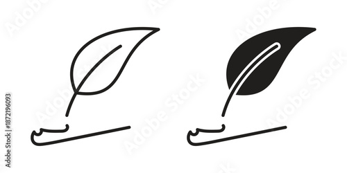 Author signs suitable for infographics, websites and print media and interfaces. Line vector icon.