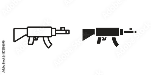 Automatic Gun icons suitable for infographics, websites and print media and interfaces. Line vector icon.