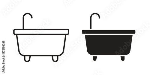 Bathtub cleaning icons suitable for infographics, websites and print media and interfaces. Line vector icon.