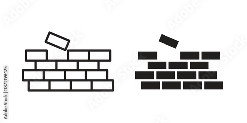 Brickwork icons suitable for infographics, websites and print media and interfaces. Line vector icon.