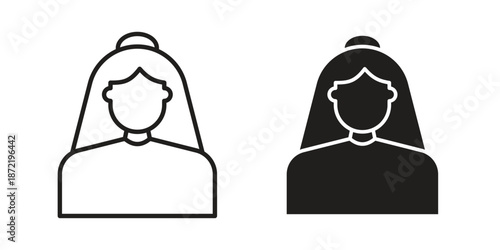 Bride icons suitable for infographics, websites and print media and interfaces. Line vector icon.