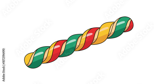 Colorful twisted rope toy in vibrant primary colors designed for dog play chewing and dental health maintenance for pets.