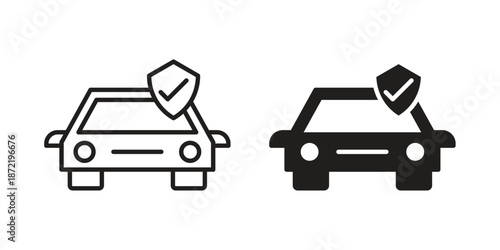 Car insurance icons suitable for infographics, websites and print media and interfaces. Line vector icon.