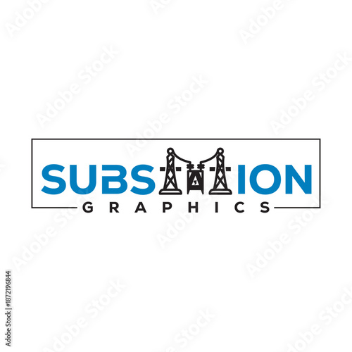 Substation graphic logo design 