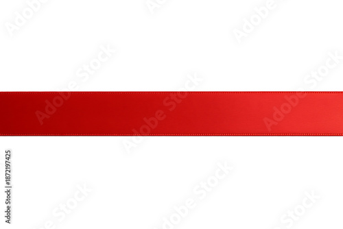 Free Download 3d render of straight horizontal red silk ribbon strip for holiday decoration or gift wrapping design element for christmas or birthday isolated on transparent background - GFXLoad