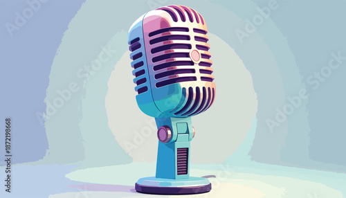 Vintage Microphone - A Classic Audio Recording Device in Studio Setting.