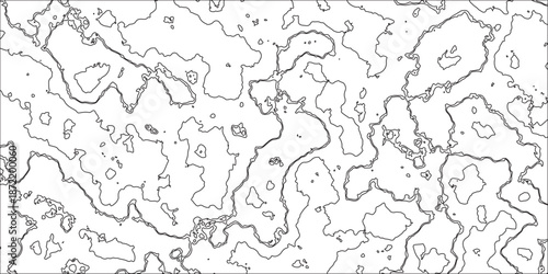  Black and white topography contour lines map isolated on white background. vector geographic contour mounted map background. Panorama view gradient multicolor wave curve lines banner background .