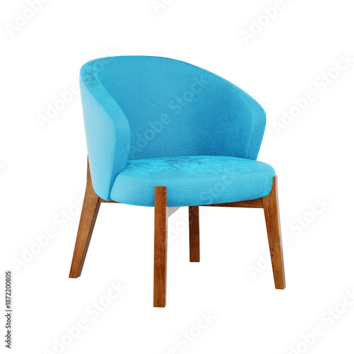 blue chair isolated on white
