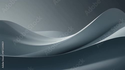 Abstract smooth wavy grey blue lines background loop, elegant and dynamic corporate motion graphic texture, minimalist digital presentation backdrop.
