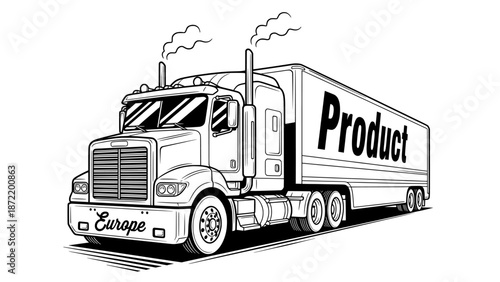 Freight truck delivering product in europe