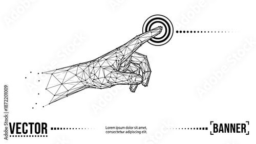 Hand touching digital interface