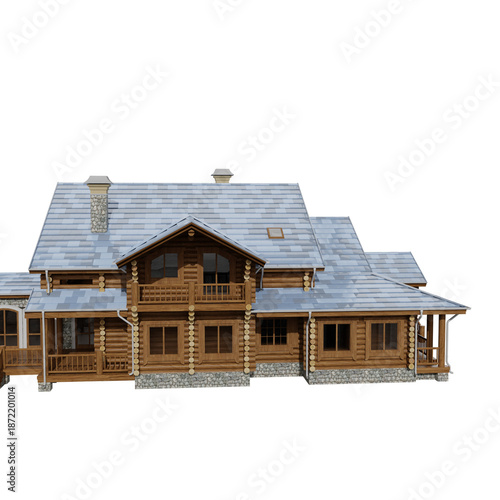 wooden house with roof