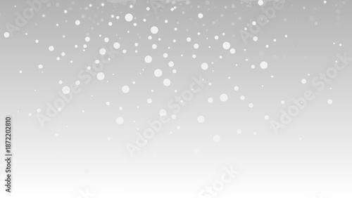 Soft white background with scattered circular shapes resembling snowfall