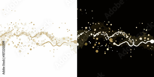 Abstract wave pattern with contrasting light and dark speckled backgrounds