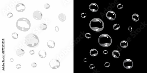 An artistic depiction of bubbles a contrast between light and dark