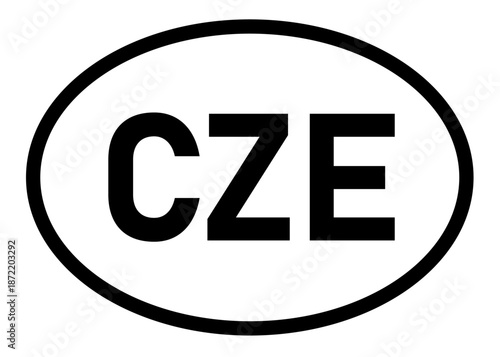 Czechia CZE abbreviation vector on a white background
Country code abbreviation oval sticker icon on a white background