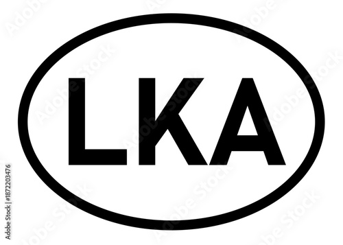 Sri Lanka LKA abbreviation vector on a white background
Country code abbreviation oval sticker icon on a white background