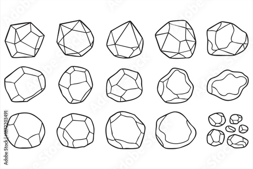 Earth Material Line Art for Science Learning Interfaces