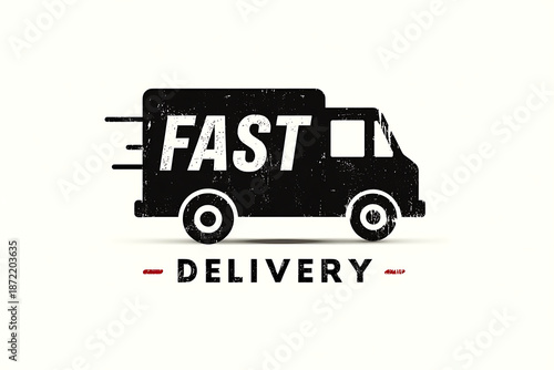 Fast delivery truck with speedy shipping concept