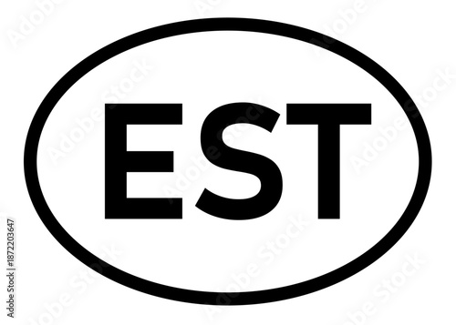Estonia EST abbreviation vector on a white background
Country code abbreviation oval sticker icon on a white background