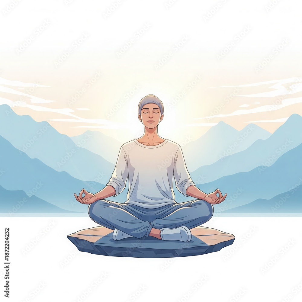 Fototapeta premium Mindful Wellness Travel in Nature – Slow Tourism Lifestyle