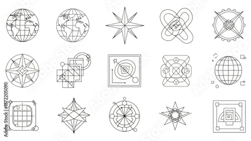 A collection of six different comic book style speech and thought bubbles on a black background.