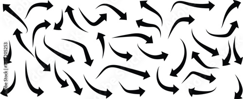  Arrow. Cursor. Arrow vector icon. Modern simple arrows. Webet of arrows, arrows different. Arrow icon. Vector illustration. Black arrow icon set.  Vector illustration