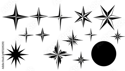 A collection of six different comic book style speech and thought bubbles on a black background.