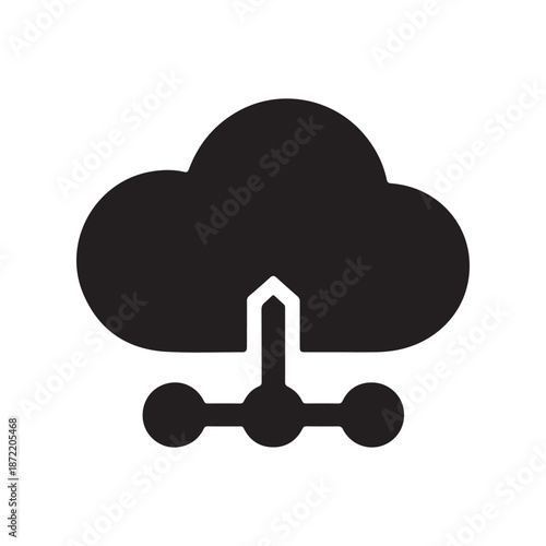 Cloud technology network solid icon