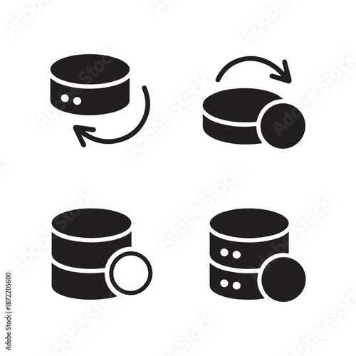 File sync and backup solid icons