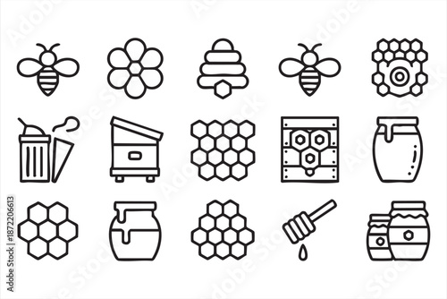 Bee and Beehive Symbols for Local Food Marketplaces and Farm Branding