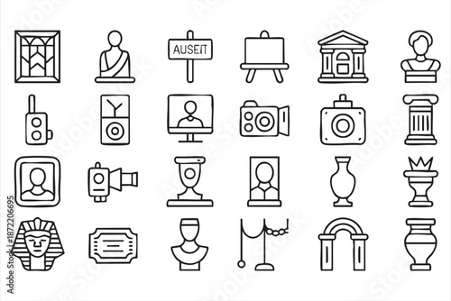 Art Exhibition UI Icons for Ticketing Systems and Audio Guide Platforms