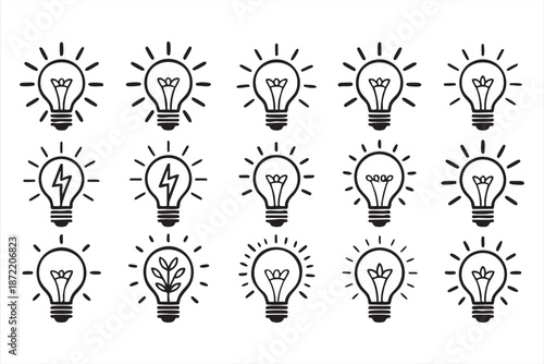 Creative Thinking Icons for Brainstorming Apps and Business Dashboards