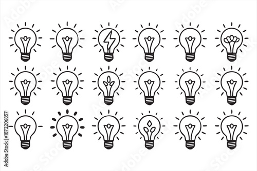 Light Bulb Concept Symbols for Marketing Strategy and Presentation Design