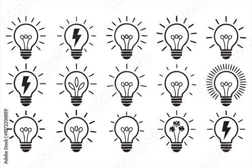 Startup Inspiration Icons for Growth Planning and Digital Interfaces