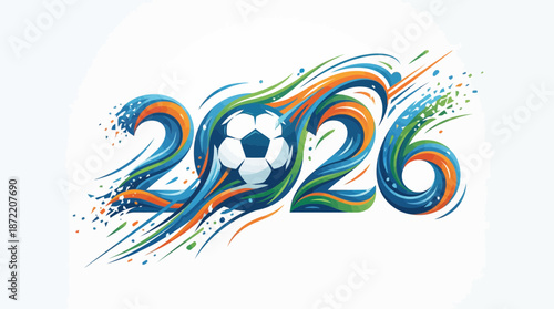 Dynamic 2026 soccer world cup vector illustration
