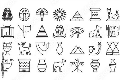 Ancient Egypt Icons for History Education Apps and Museum Guides