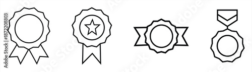 Award line icon set. Medal, winner gift icon. Vector