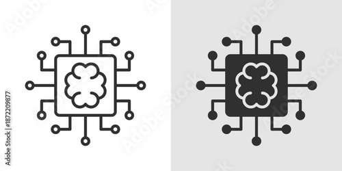 Machine Learning Icon representing intelligent algorithms, data-driven learning, and artificial intelligence systems.
